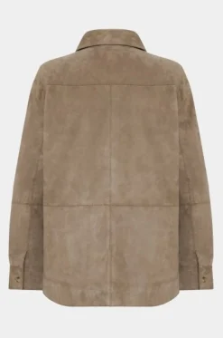 Rock and Blue naisten nahkatakki Cassy Shirt Jacket, ruskeanharmaa