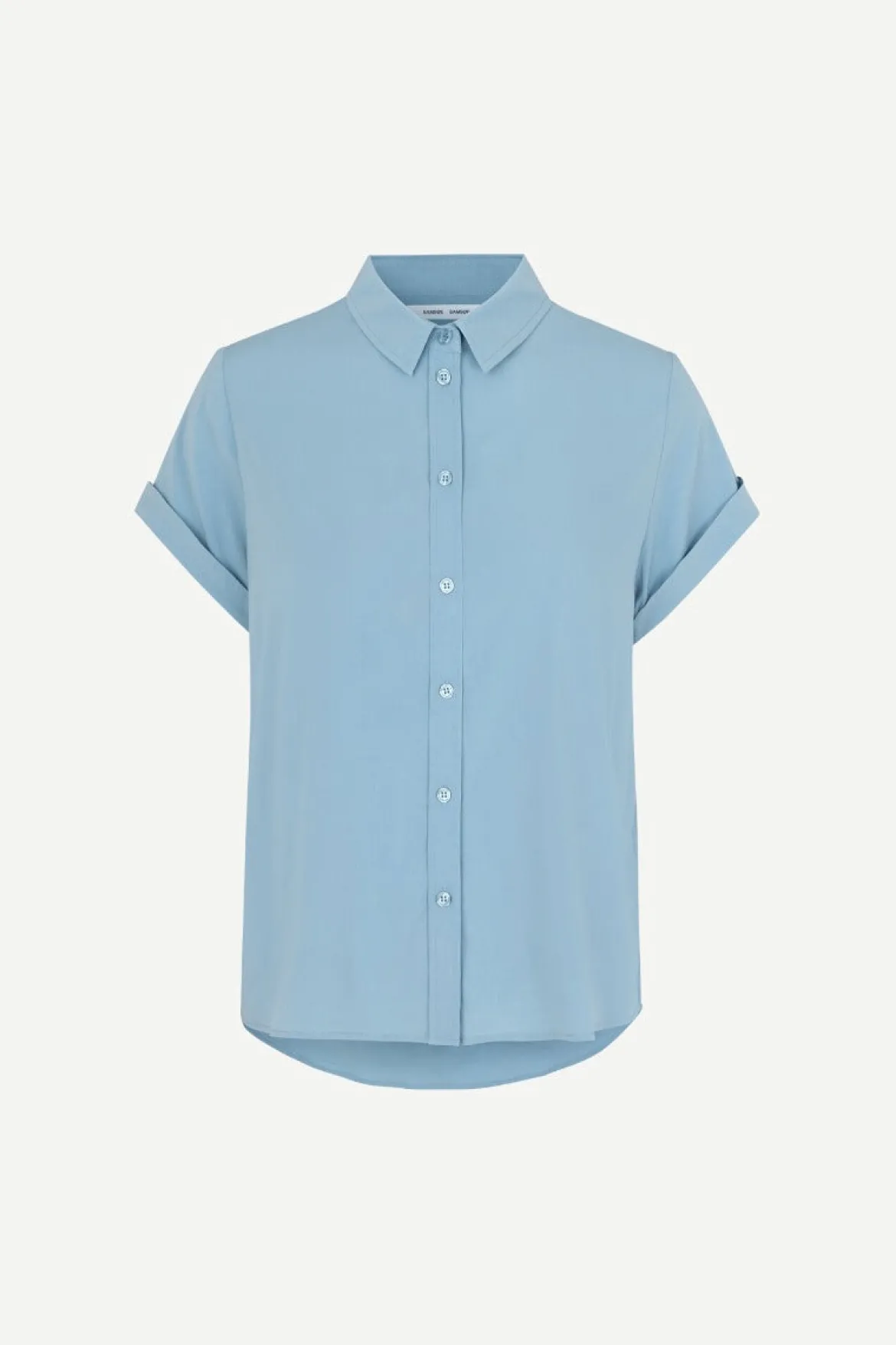Samsoe and Samsoe, Naisten Lyhythihainen Kauluspaita, Majan Ss Shirt 9942 Vaaleansininen
