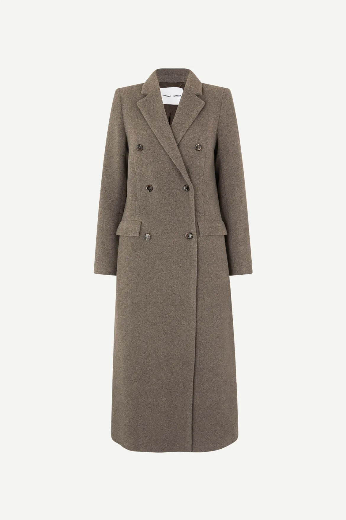 Samsoe Samsoe naisten villakangastakki FALCON COAT 11104, tummanruskea