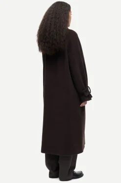 Samsoe Samsoe naisten villakangastakki Alma Coat, mustanruskea