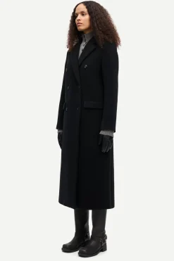 Samsoe Samsoe naisten villakangastakki Falcon Coat, musta