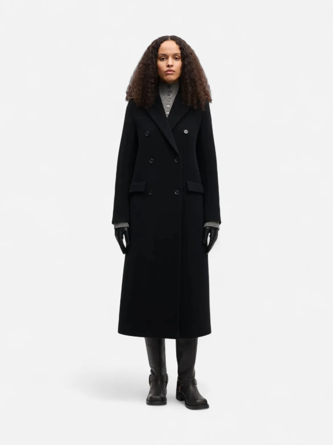 Samsoe Samsoe naisten villakangastakki Falcon Coat, musta