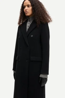Samsoe Samsoe naisten villakangastakki Falcon Coat, musta
