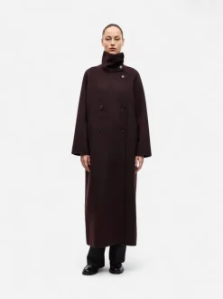 Samsoe Samsoe naisten villakangastakki Sahanne Coat, tummanruskea