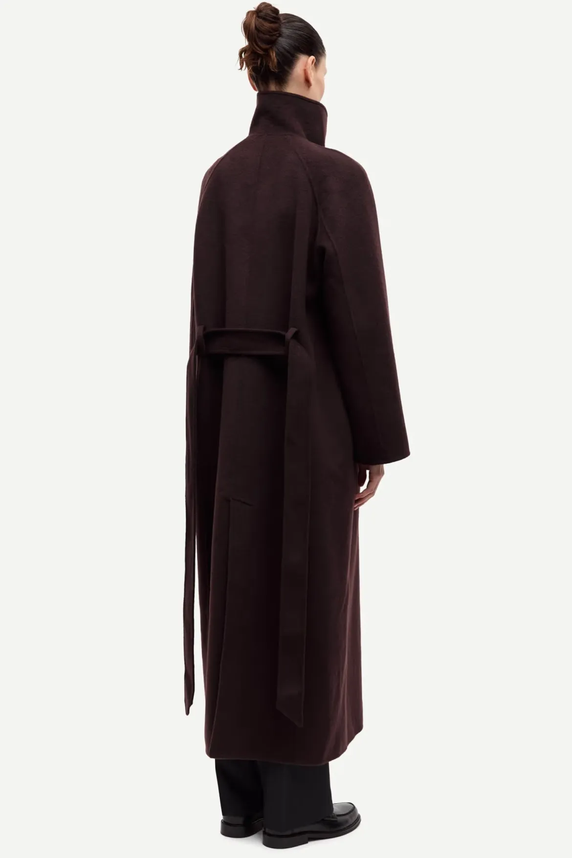 Samsoe Samsoe naisten villakangastakki Sahanne Coat, tummanruskea