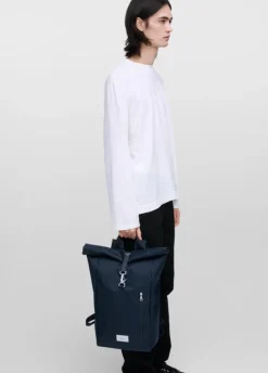 Sandqvist reppu Ground Rolltop Backpack 16'', tummansininen