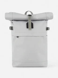 Sandqvist reppu Icon Rolltop Backpack 14'', vaaleanharmaa