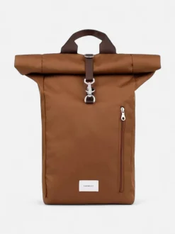 Sandqvist unisex reppu GROUND Rolltop Backpack L, konjakinruskea