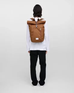 Sandqvist unisex reppu GROUND Rolltop Backpack L, konjakinruskea
