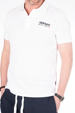 Sebago miesten pikeepaita Authentic Logo Pique, valkoinen