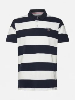Sebago miesten pikeepaita Mick Block Stripe Pique Nos, raidallinen sininen