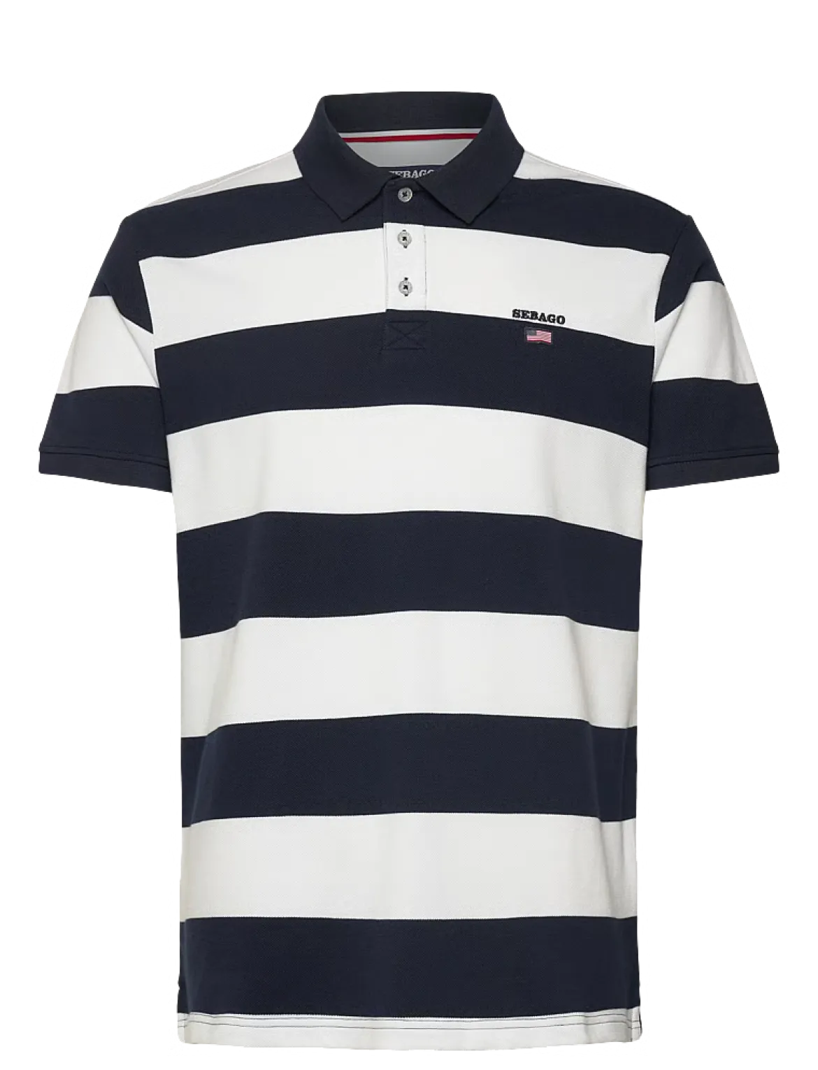 Sebago miesten pikeepaita Mick Block Stripe Pique Nos, raidallinen sininen