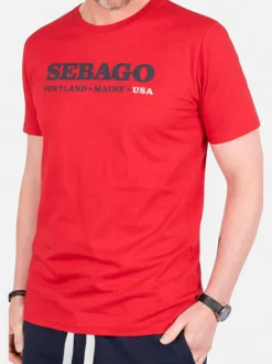Sebago miesten T-paita Authentic Logo Tee, punainen