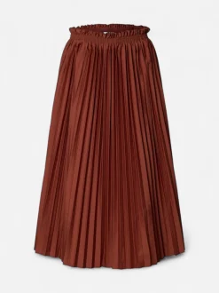 Selected Femme hame Slfsophia Hw Midi Plisse Skirt B, Cherry Mahogany