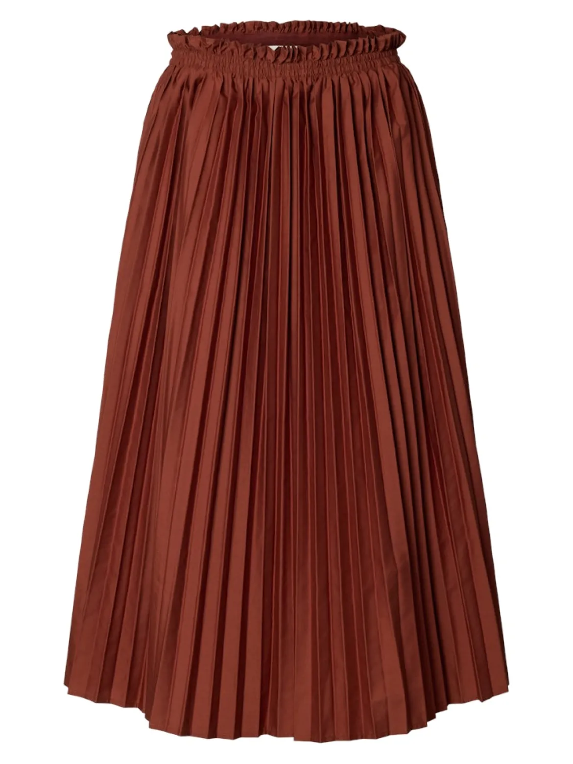 Selected Femme hame Slfsophia Hw Midi Plisse Skirt B, Cherry Mahogany
