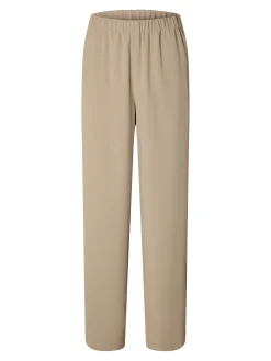 Selected Femme housut, SLFTINNI-RELAXED MW WIDE PANT Vaalea Beige