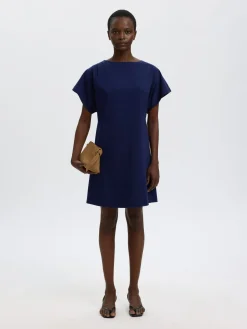 Selected Femme mekko Slfcalli SS Short Dress, Ocean Cavern