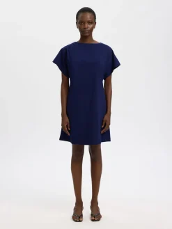 Selected Femme mekko Slfcalli SS Short Dress, Ocean Cavern