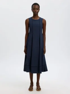 Selected Femme mekko Viscose Midi Dress, Dark Sapphire