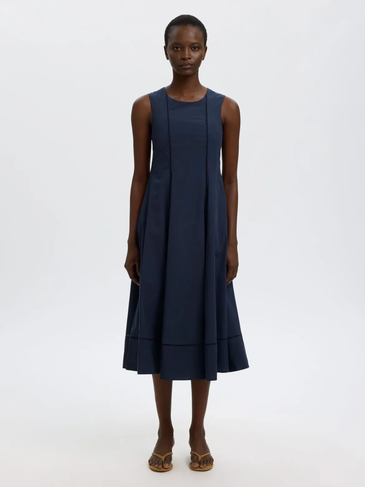 Selected Femme mekko Viscose Midi Dress, Dark Sapphire