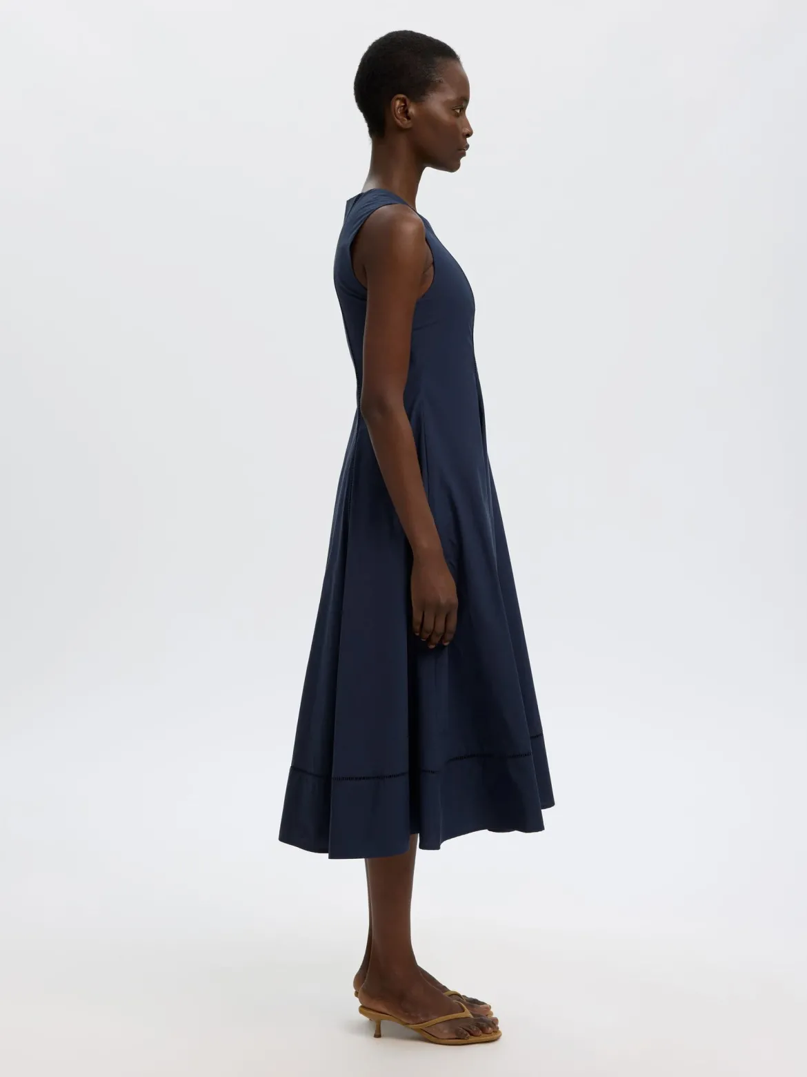 Selected Femme mekko Viscose Midi Dress, Dark Sapphire