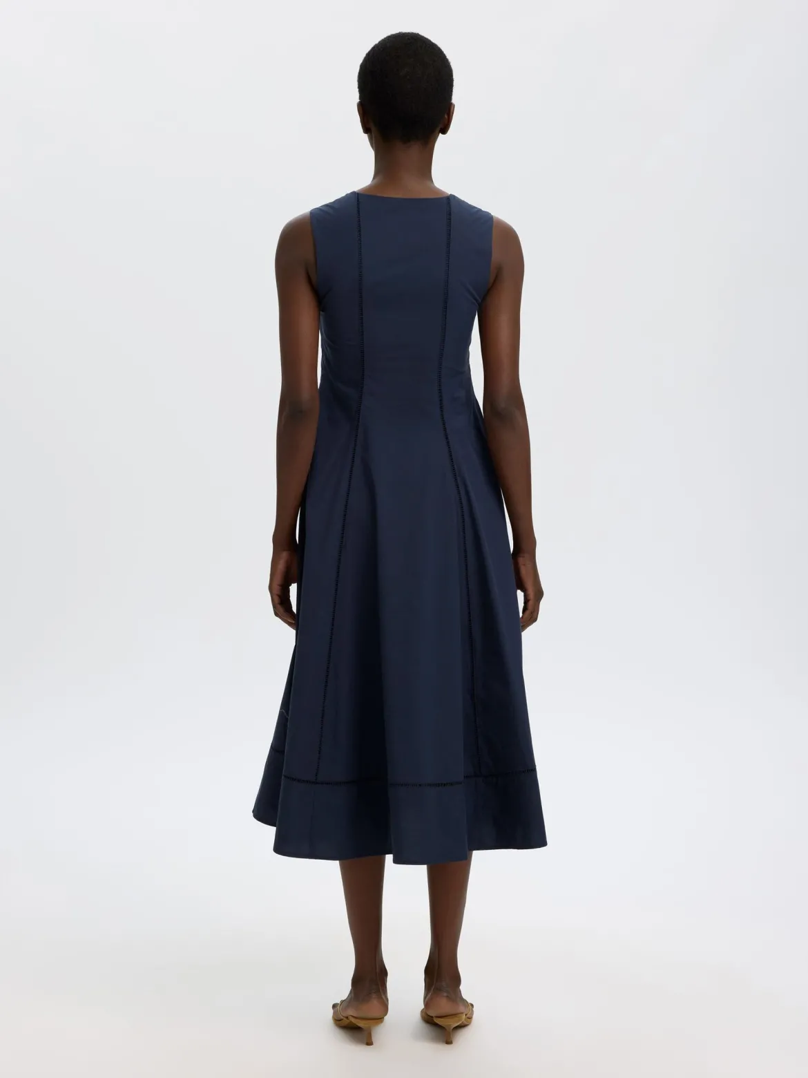Selected Femme mekko Viscose Midi Dress, Dark Sapphire