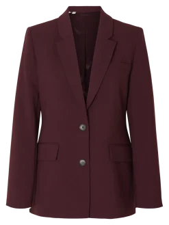 Selected Femme Naisten Bleiseri, AD-SLFRITA LS CLASSIC BLAZER MEL NOOS Fig Melange
