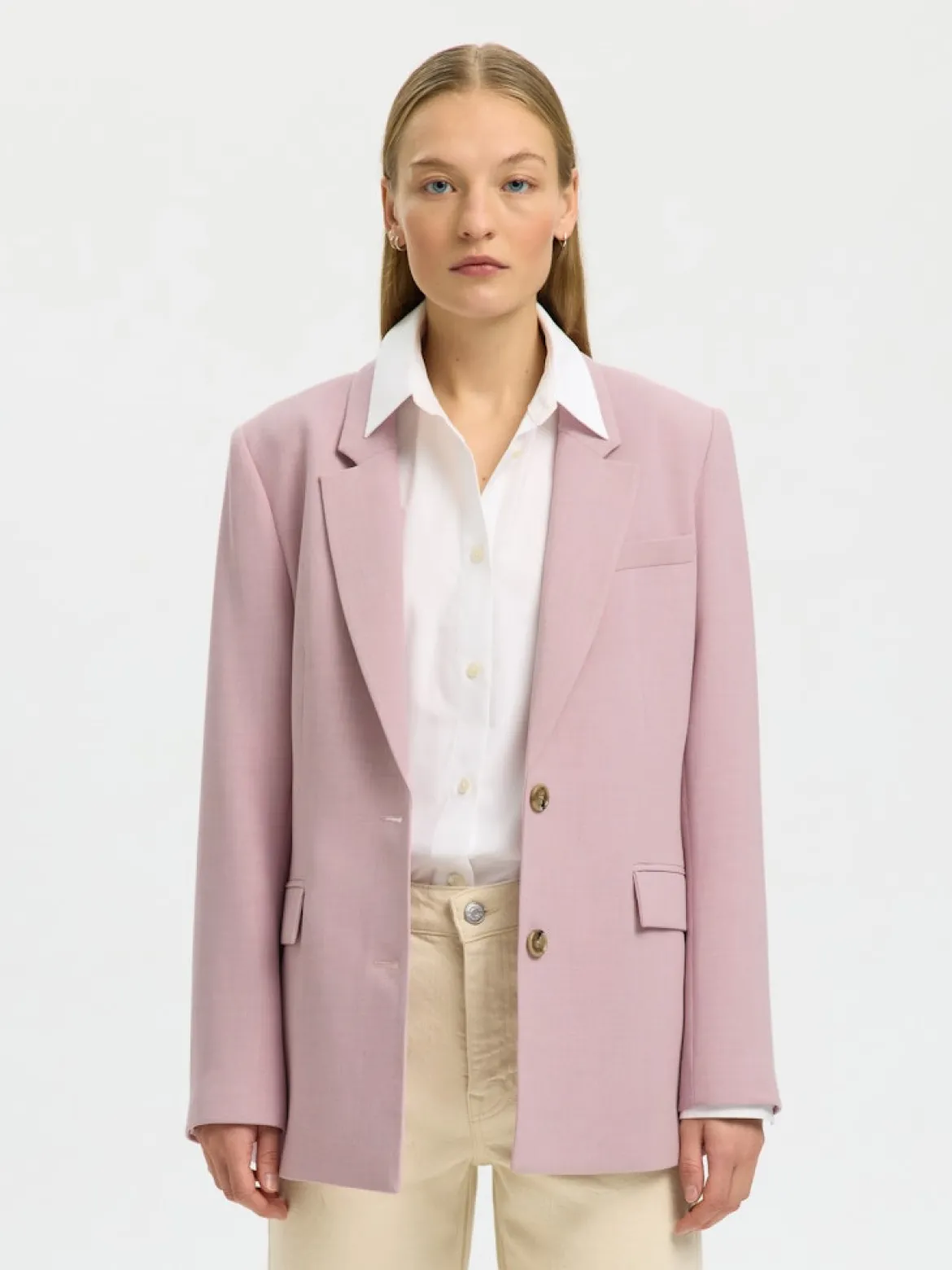Selected Femme naisten bleiseri AD-SLFRITA LS CLASSIC, Bleached Mauve Melan