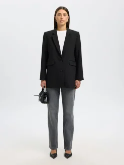 Selected Femme naisten bleiseri SLWRITA LS Relaxed Blazer, musta