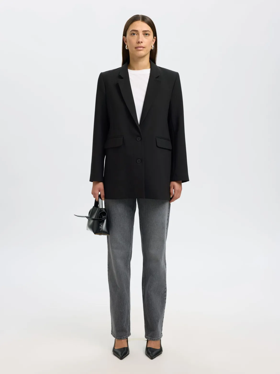 Selected Femme naisten bleiseri SLWRITA LS Relaxed Blazer, musta