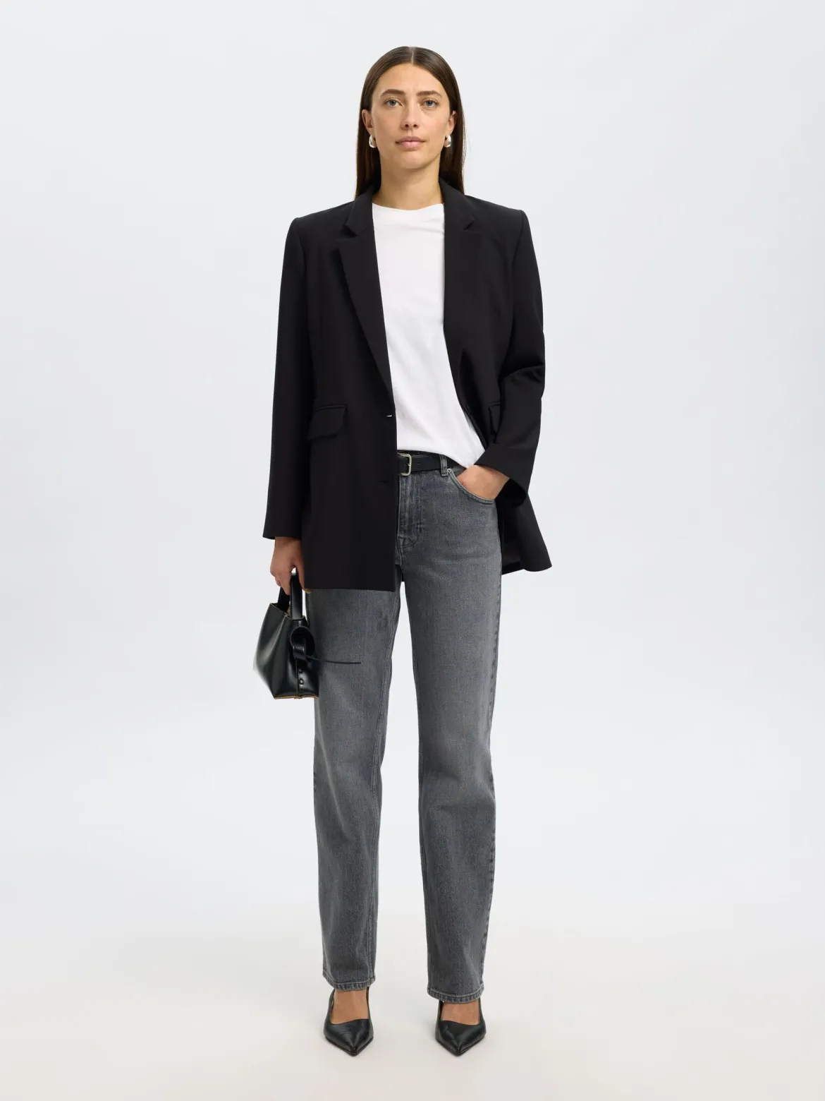 Selected Femme naisten bleiseri SLWRITA LS Relaxed Blazer, musta