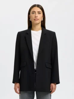 Selected Femme naisten bleiseri SLWRITA LS Relaxed Blazer, musta