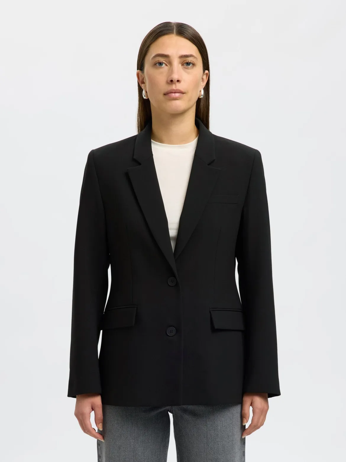 Selected Femme naisten bleiseri Classic Single-Breasted Blazer, musta