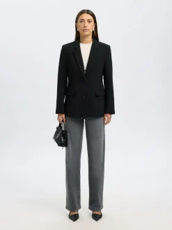 Selected Femme naisten bleiseri Classic Single-Breasted Blazer, musta