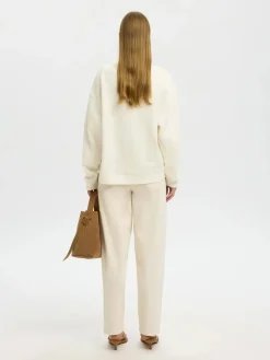 Selected Femme naisten collegepaita Slfelisa LS Sweat, Egret Potters Clay
