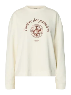 Selected Femme naisten collegepaita Slfelisa LS Sweat, Egret Potters Clay
