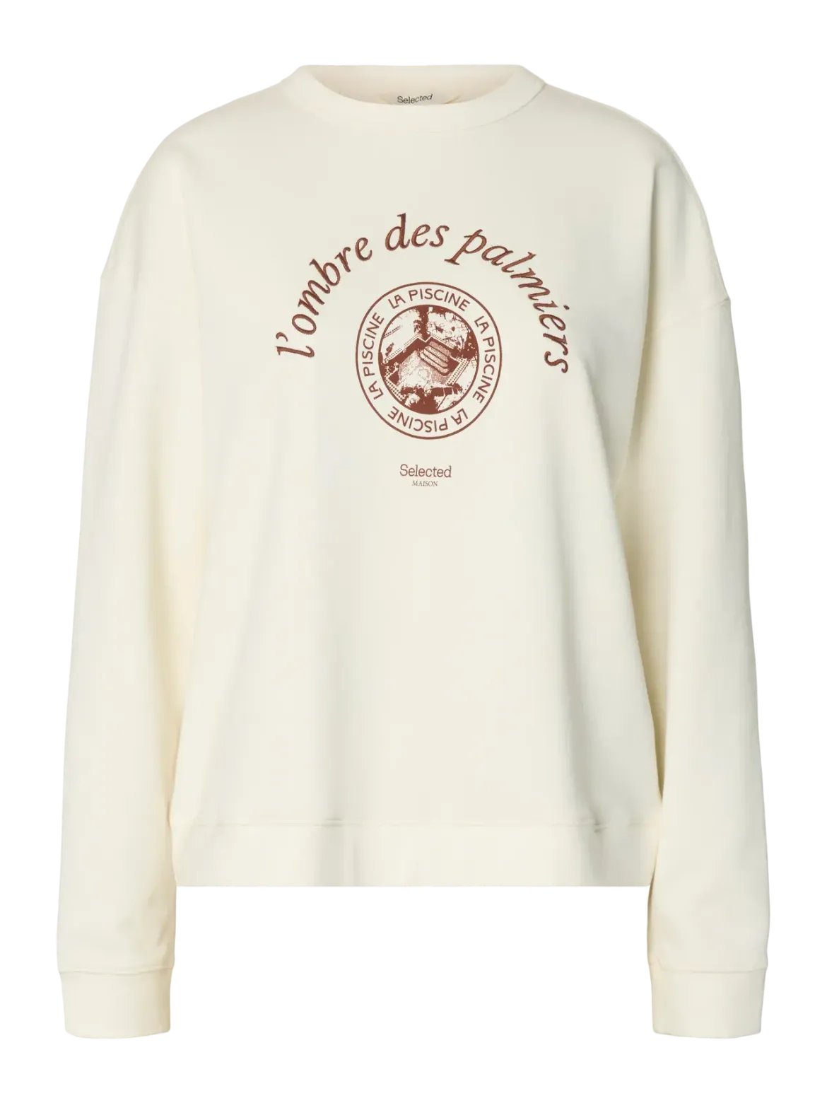 Selected Femme naisten collegepaita Slfelisa LS Sweat, Egret Potters Clay