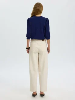 Selected Femme naisten collegepaita Tenny 3/4 Sweat Top, Ocean Cavern
