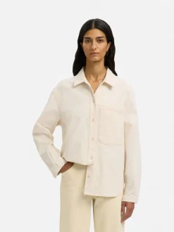 Selected Femme naisten farkkupaita SLFRELAXED Ebba Denim Shirt, egret