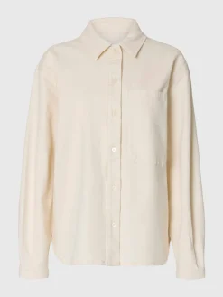 Selected Femme naisten farkkupaita SLFRELAXED Ebba Denim Shirt, egret