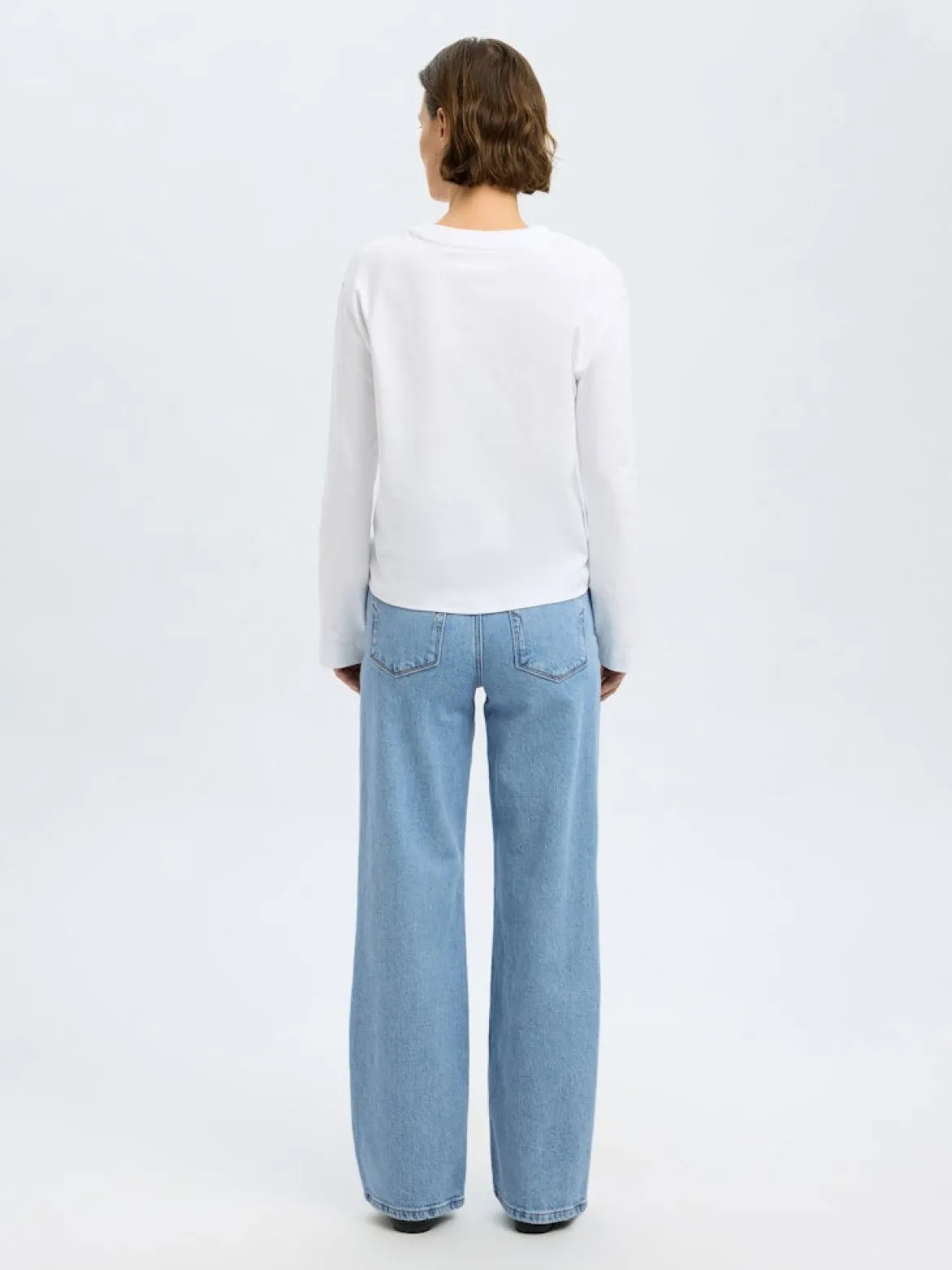 Selected Femme naisten farkut, SLFALICE HW WIDE LONG LIG BLU JEANS Indigo