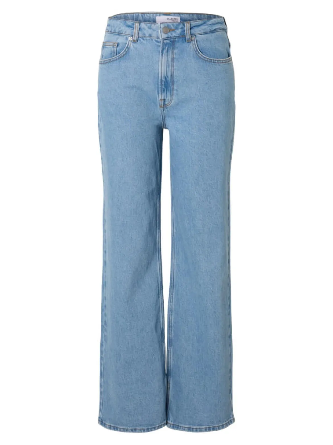 Selected Femme naisten farkut, SLFALICE HW WIDE LONG LIG BLU JEANS Indigo