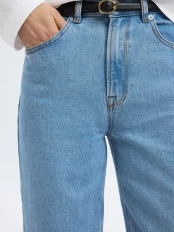 Selected Femme naisten farkut, SLFALICE HW WIDE LONG LIG BLU JEANS Indigo