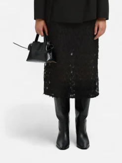 Selected Femme naisten hame, SLFMARION HW MIDI SKIRT B Black