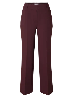 Selected Femme naisten housut, SLFRITA MW WIDE PANT MEL NOOS Fig Melange