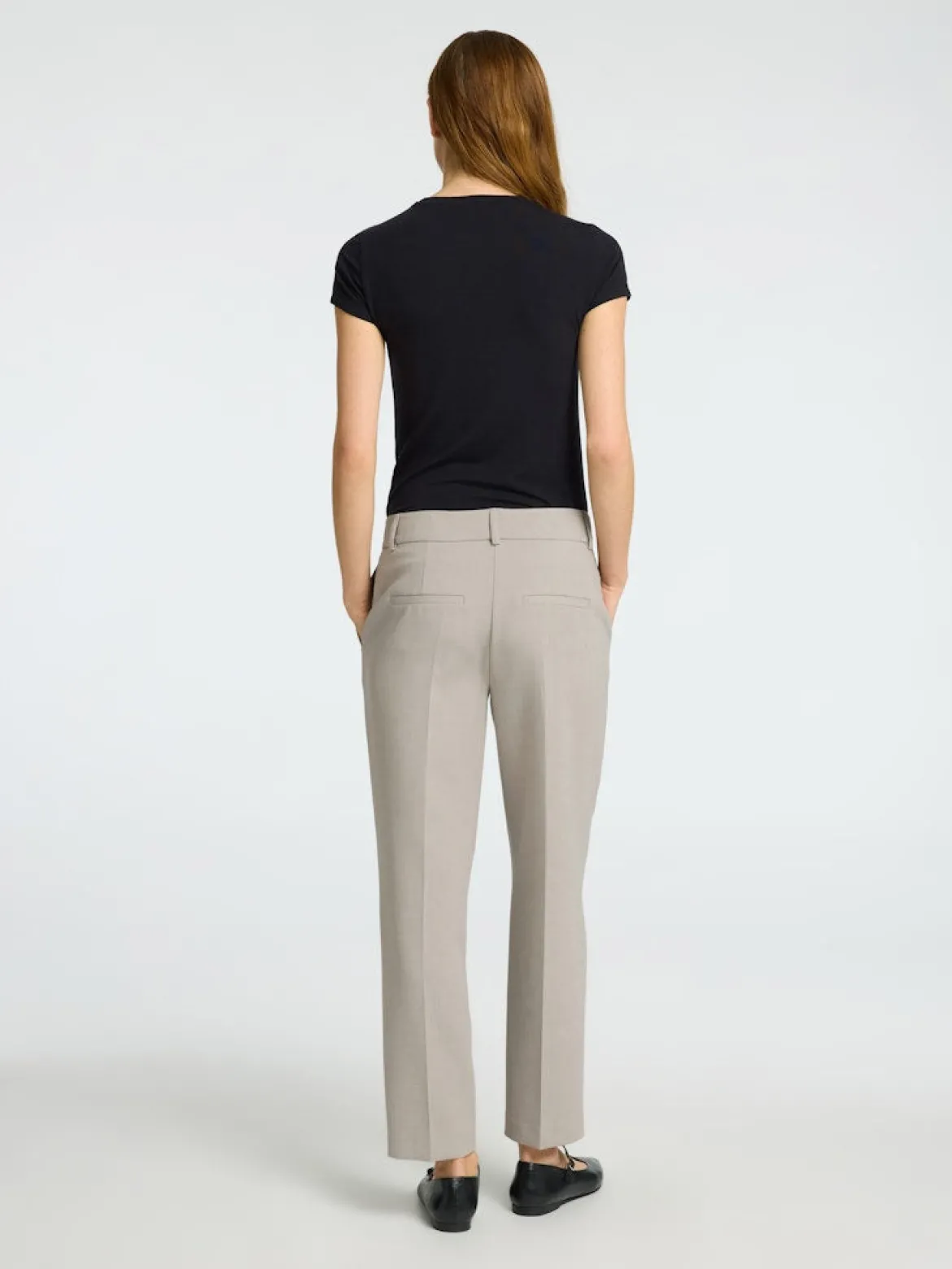 Selected Femme Naisten Housut, SLFRITA-RIA MW CROP PANT MEL NOOS Kitti
