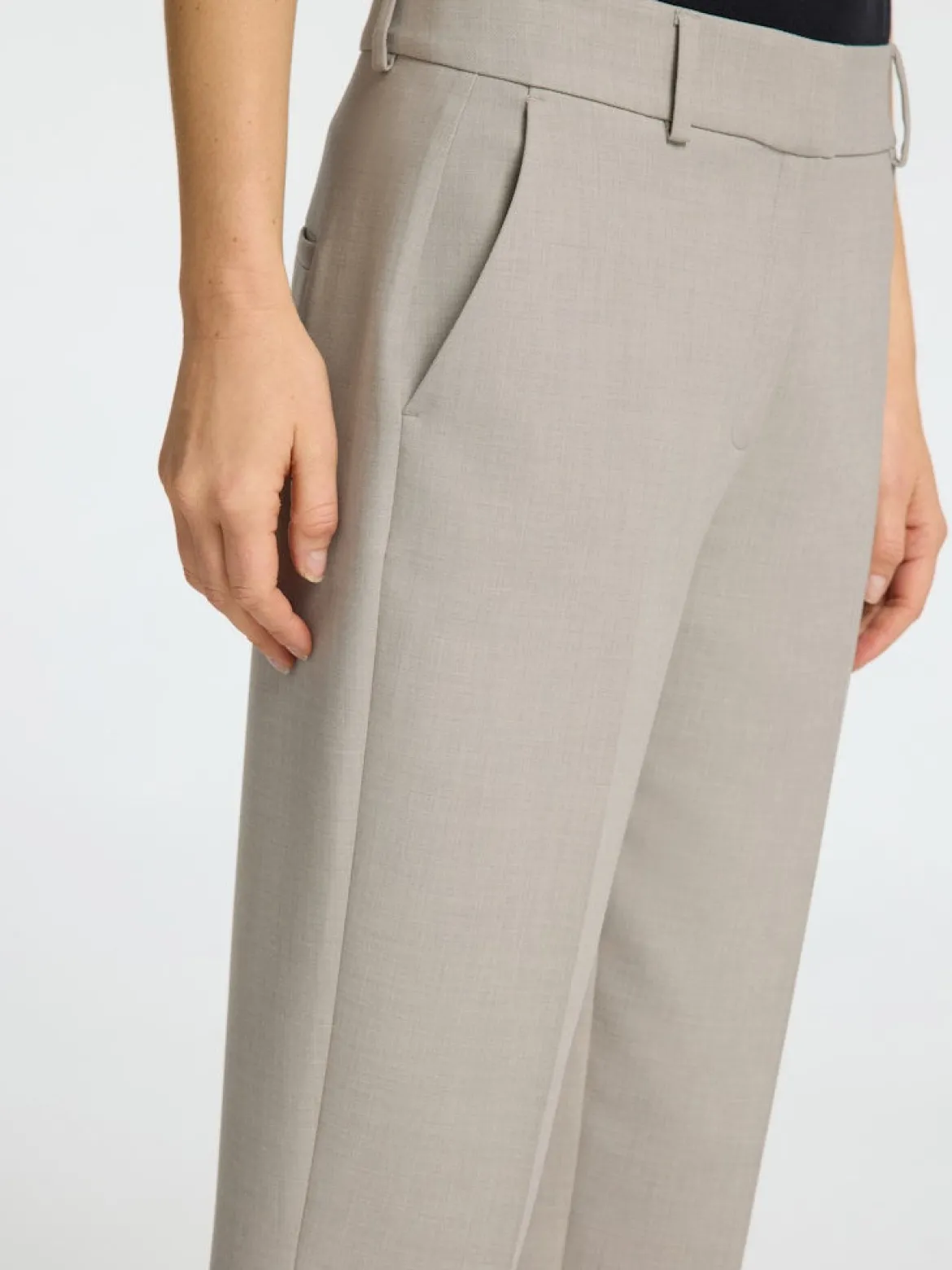 Selected Femme Naisten Housut, SLFRITA-RIA MW CROP PANT MEL NOOS Kitti