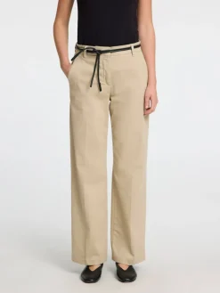 Selected Femme naisten housut, SLFVERA-RITA MW WIDE PANT Vaalea Beige
