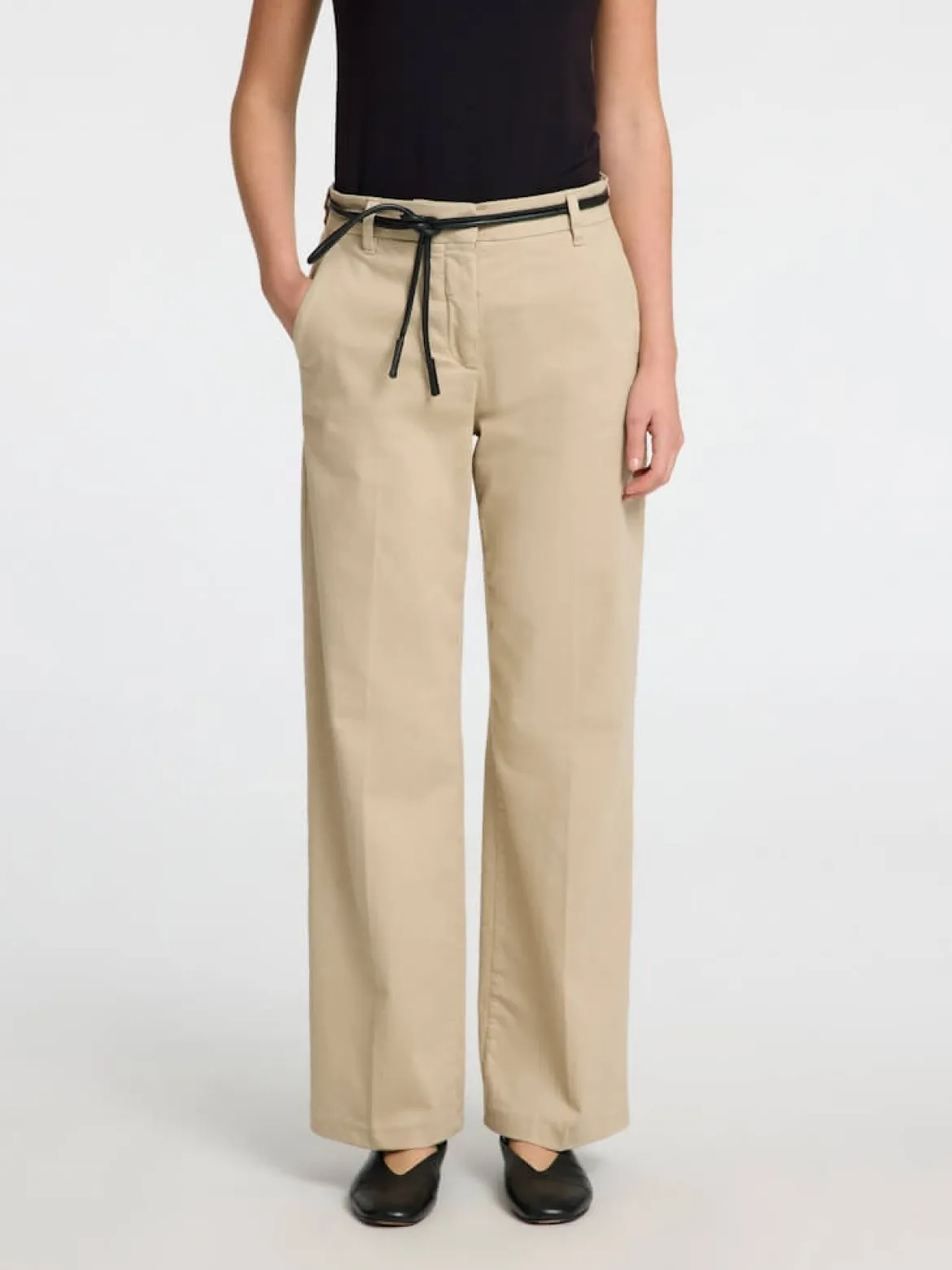 Selected Femme naisten housut, SLFVERA-RITA MW WIDE PANT Vaalea Beige