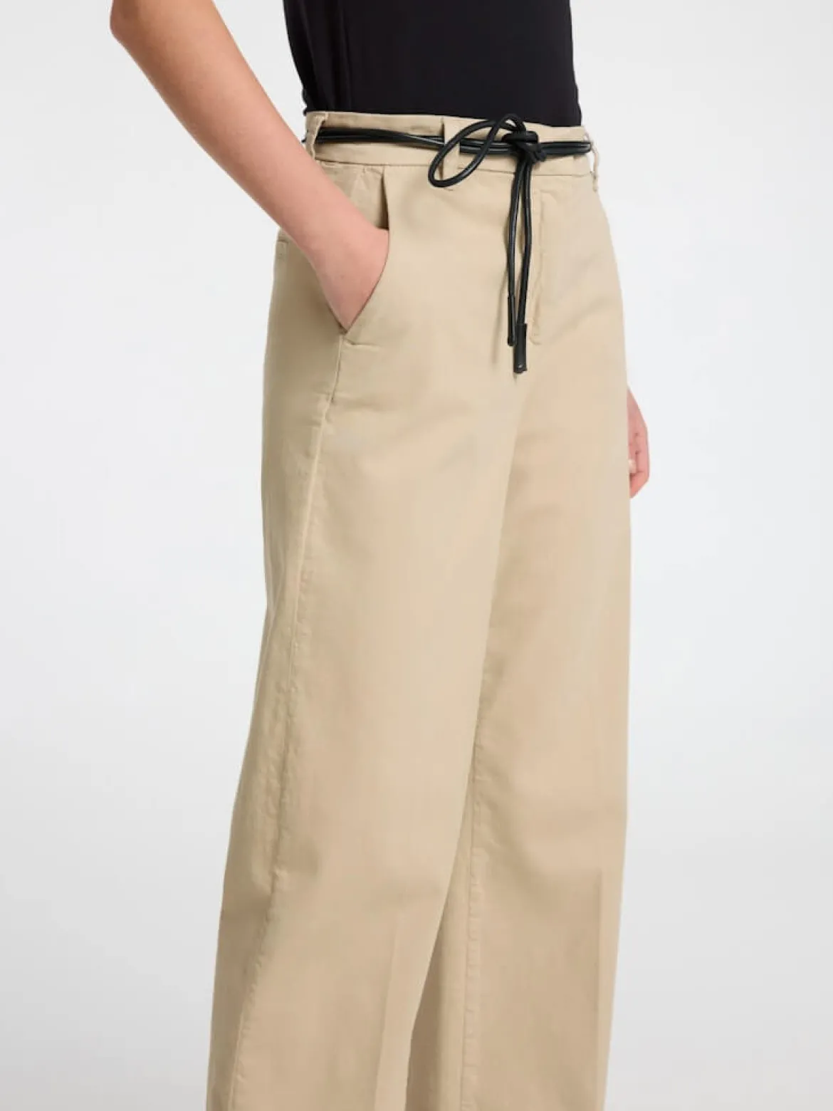 Selected Femme naisten housut, SLFVERA-RITA MW WIDE PANT Vaalea Beige